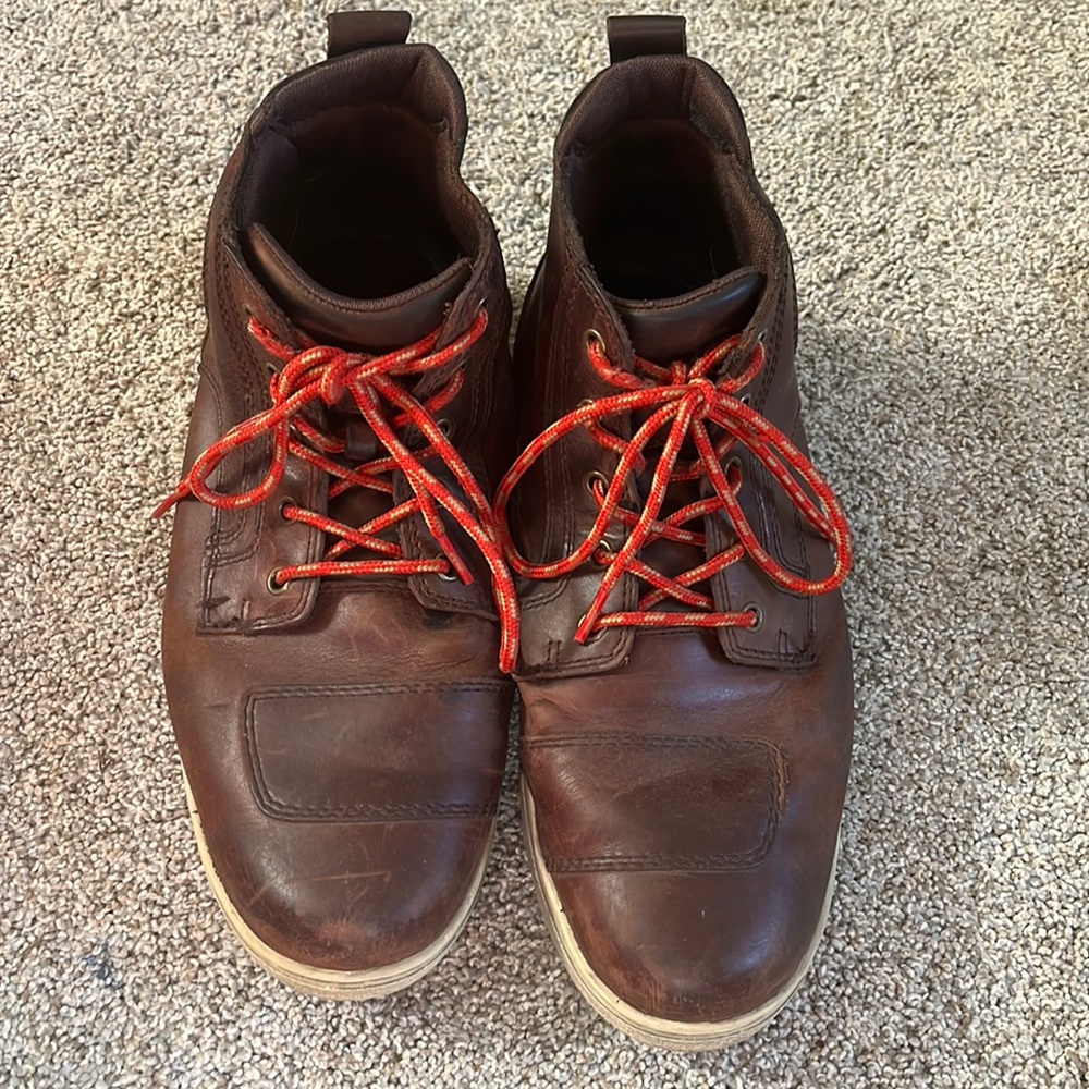 Men’s brown leather Harley Davidson lace up high top shoes. Size 10. - Picture 2 of 11